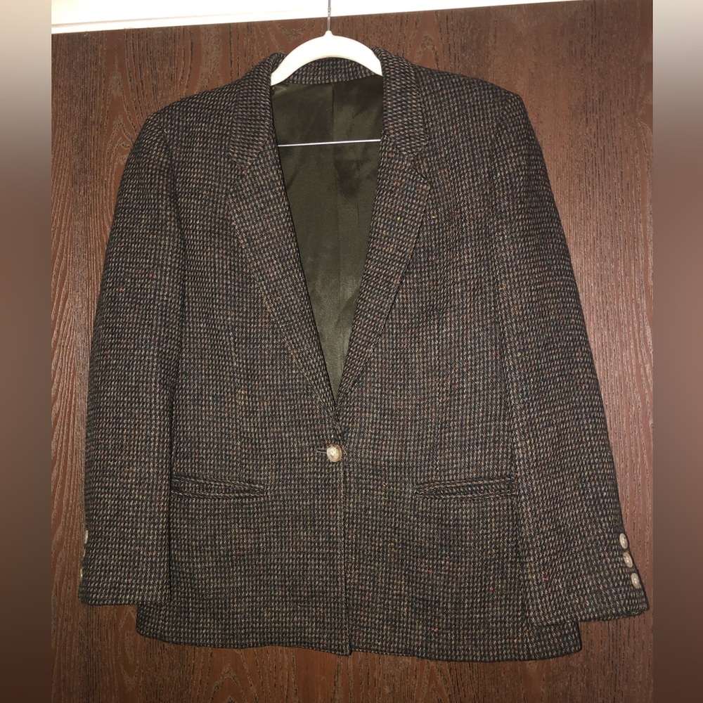 Harris Tweed vintage handwoven Scottish wool jacket size M L